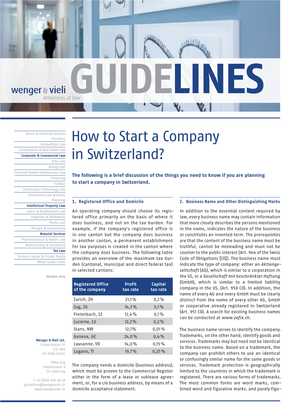 How to Start a Company in Switzerland? GUIDELINES | MARCH 2019