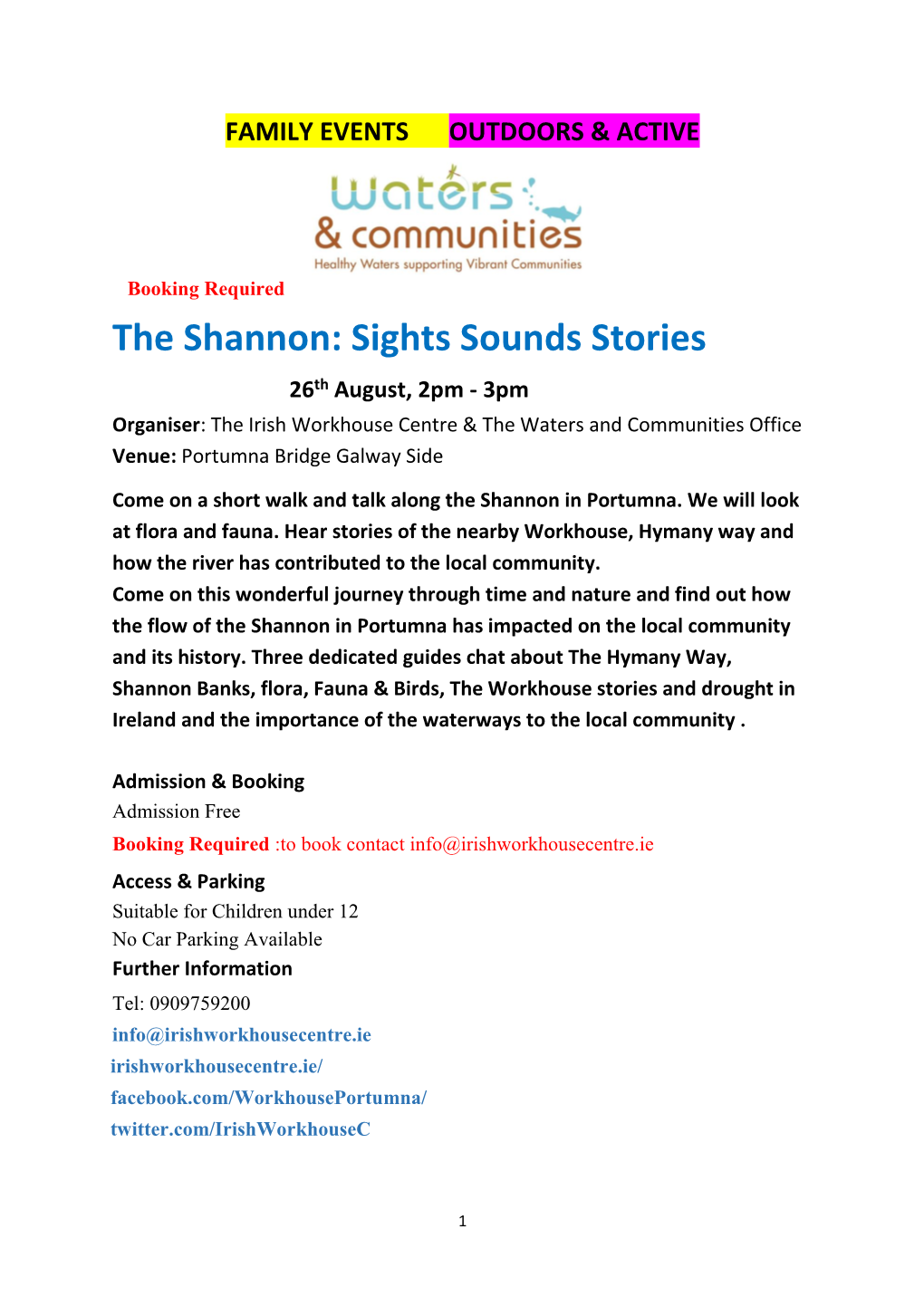 The Shannon: Sights Sounds Stories