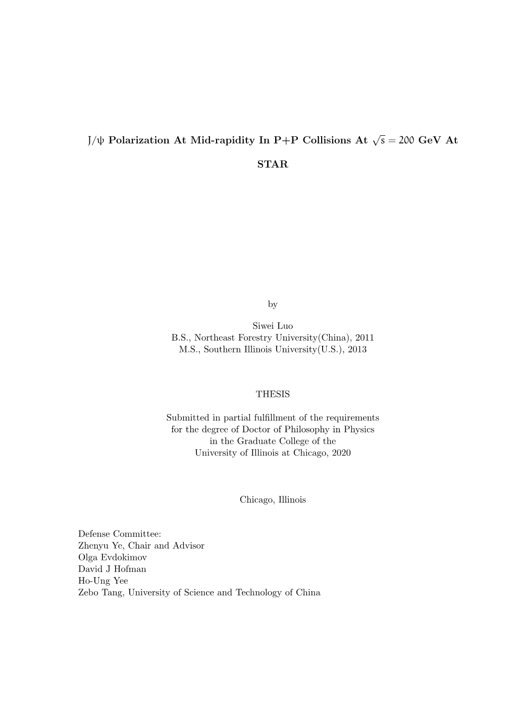 J/Ψ Polarization at Mid-Rapidity in P+P Collisions at √S = 200 Gev at STAR