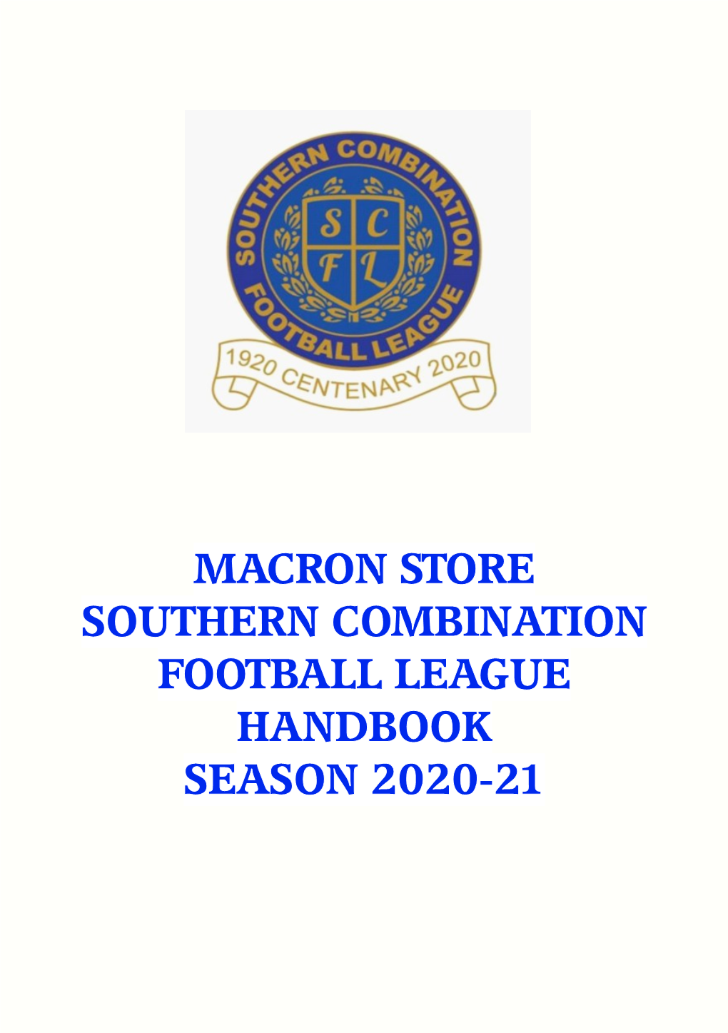 Macron Store Southern Combination Football League Handbook Season 2020-21