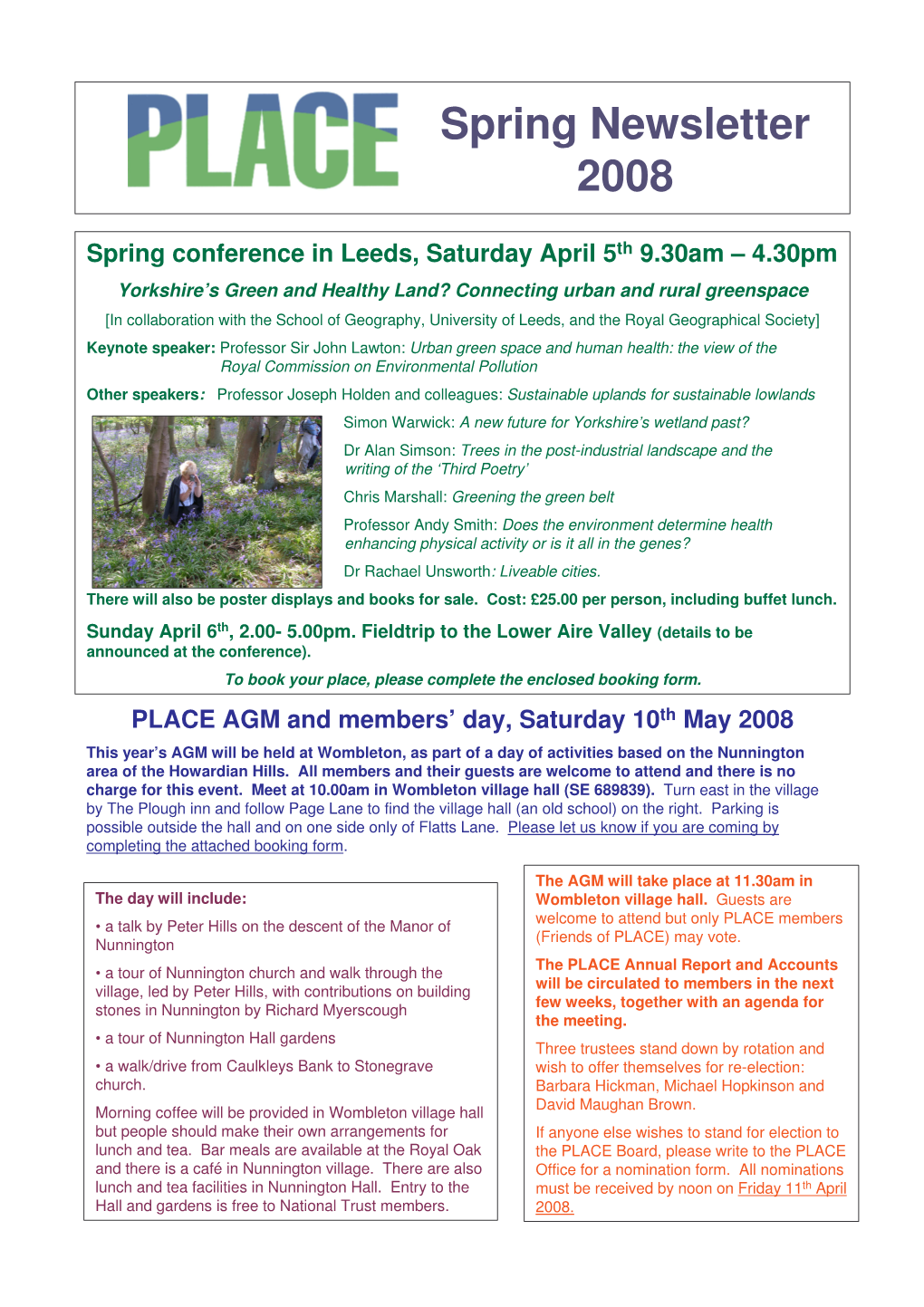 Spring Newsletter 2008