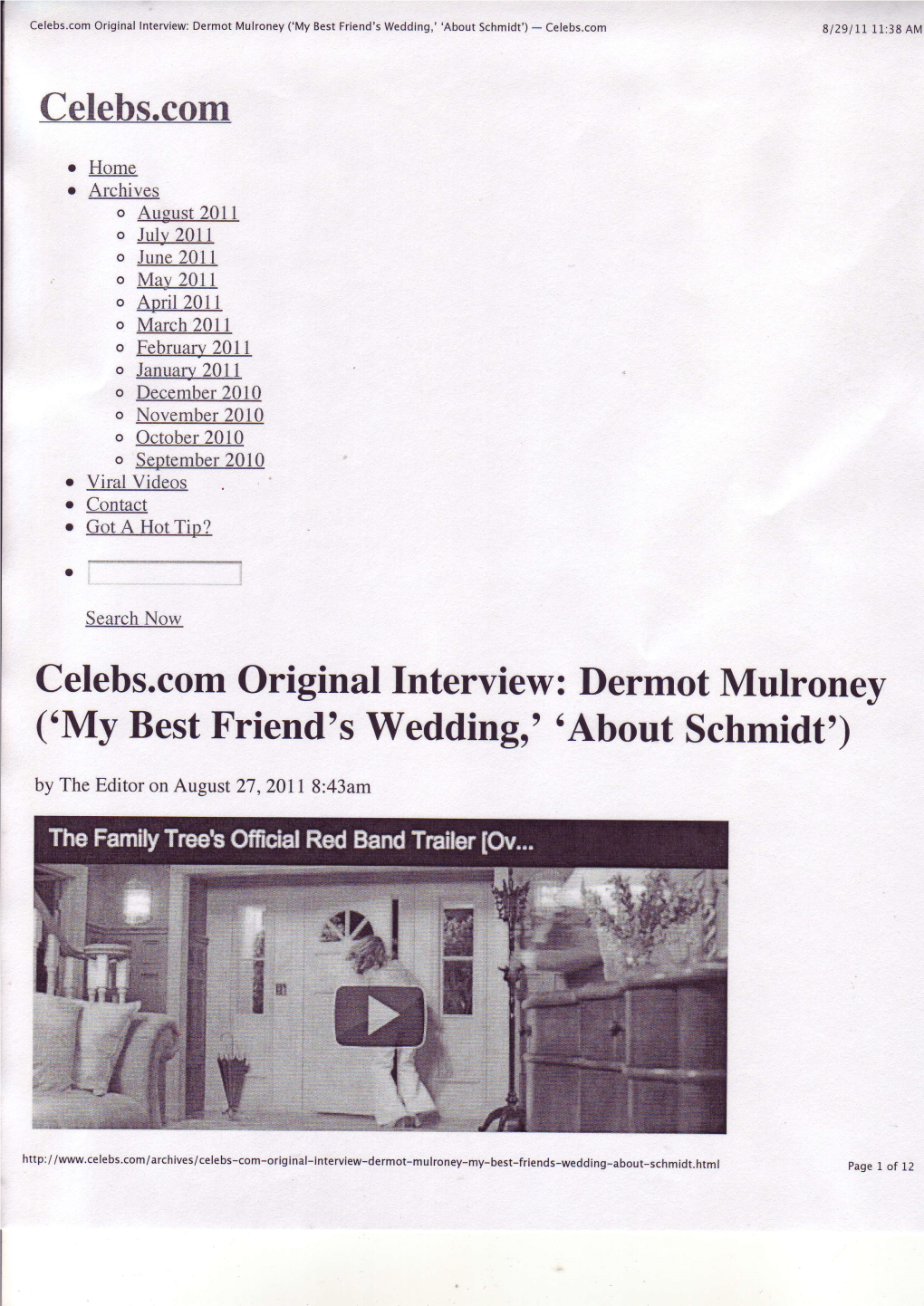 Dermot Mulroney('My Bestfriend's Wedding,' 'About Schmidt')- Celebs.Com 8L29lli 11:38AM