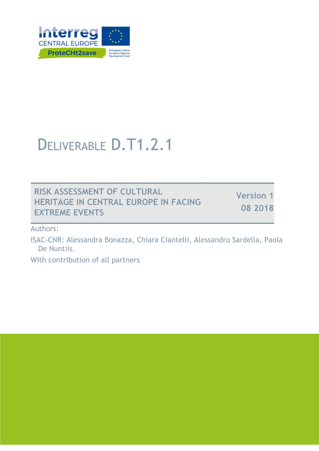 D.T1.2.1 Risk Assessment of Cultural Heritage in Central Europe