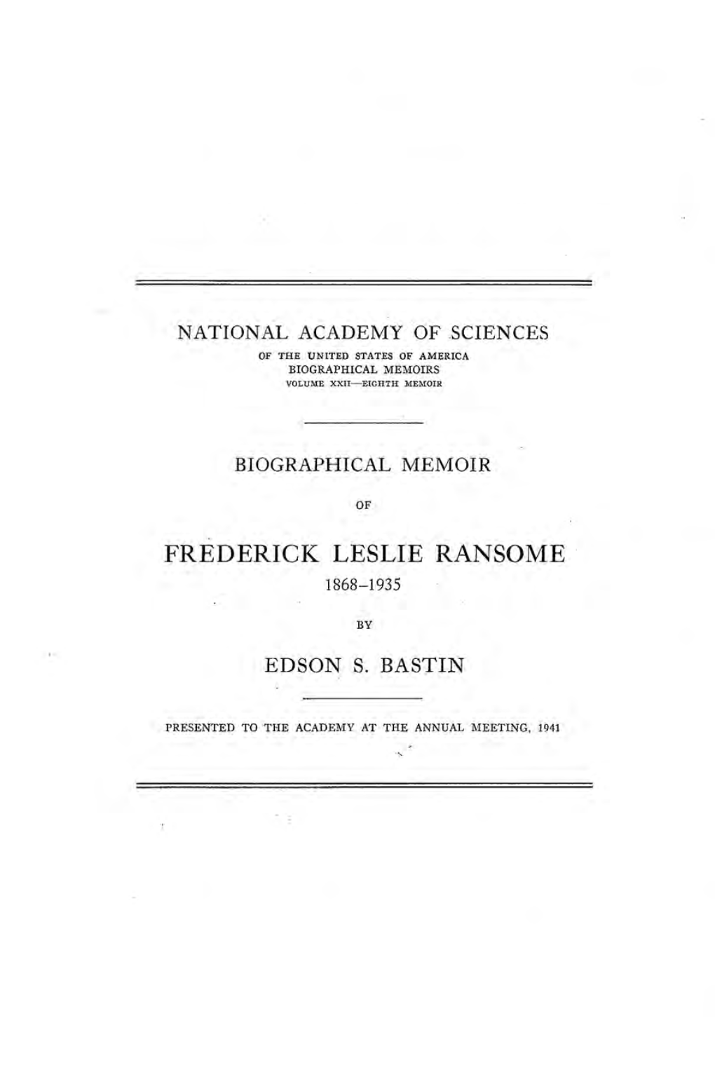 Frederick Leslie Ransome 1568-1935