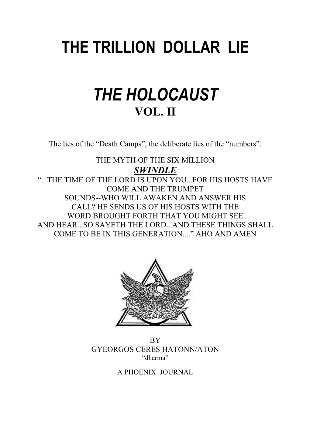 The Holocaust Vol