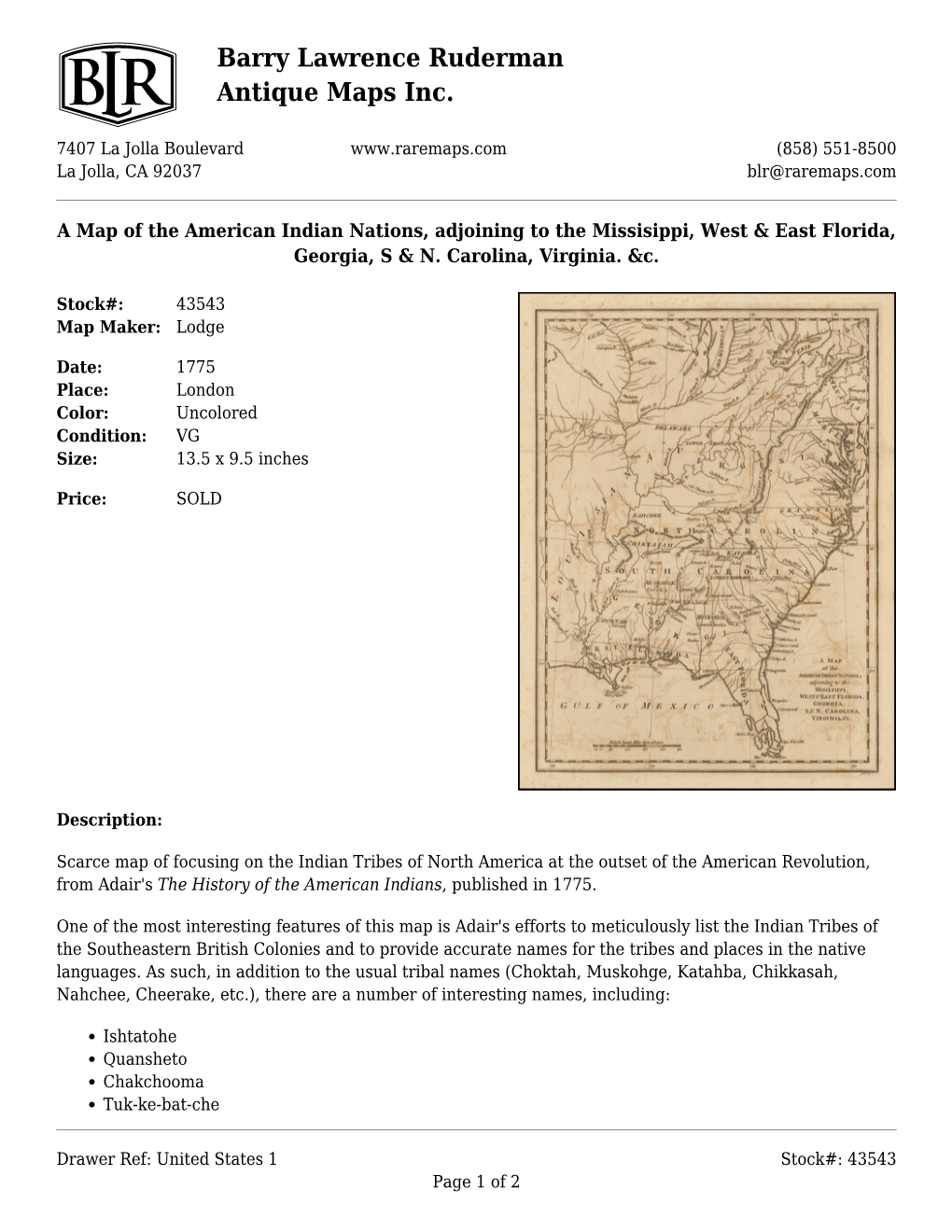 Barry Lawrence Ruderman Antique Maps Inc