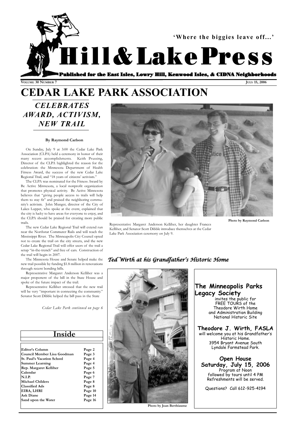 Cedar Lake Park Association Celebrates Award, Activism, New Trail