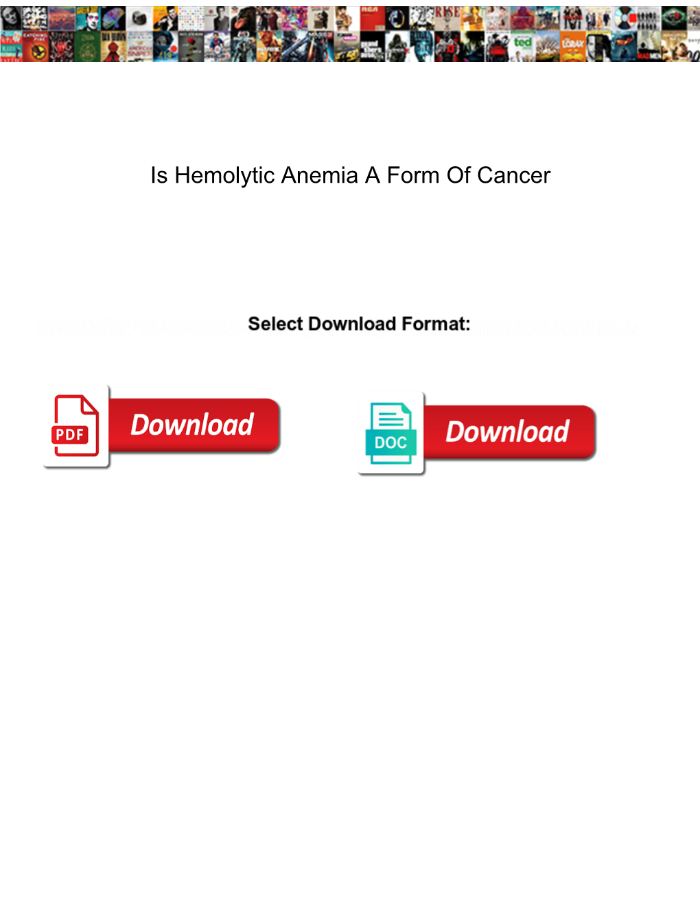 Is Hemolytic Anemia a Form of Cancer