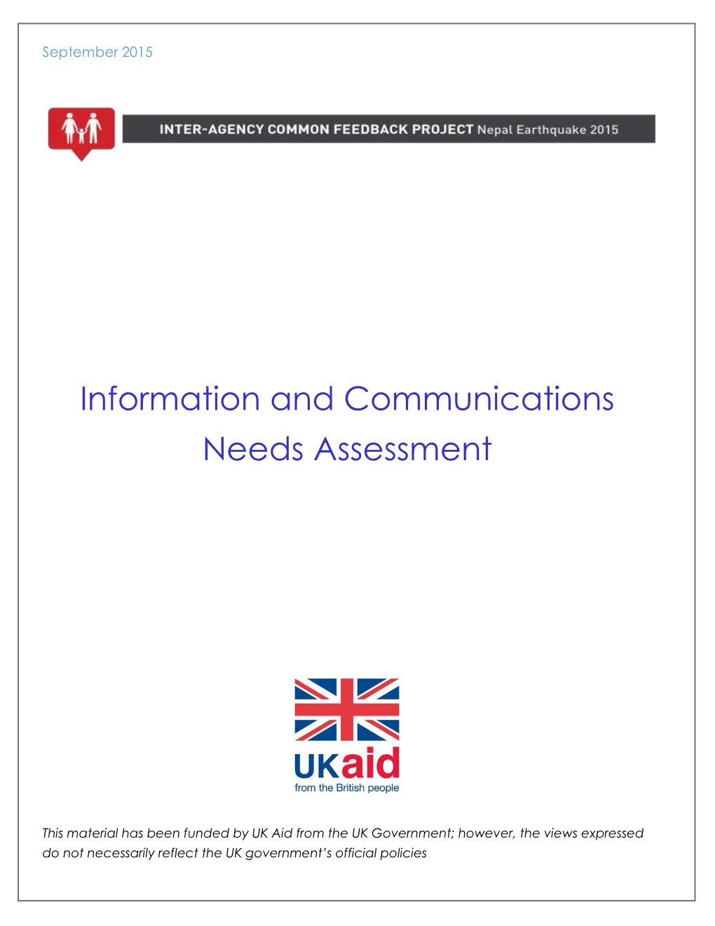 Information and Communications Needs Assessment