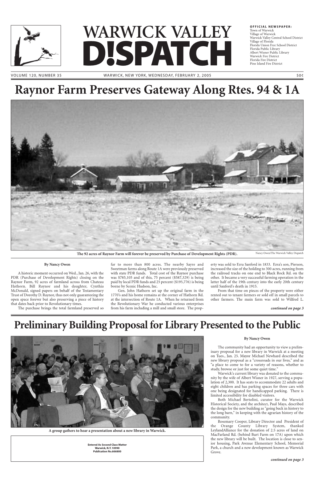 Raynor Farm Preserves Gateway Along Rtes. 94 & 1A