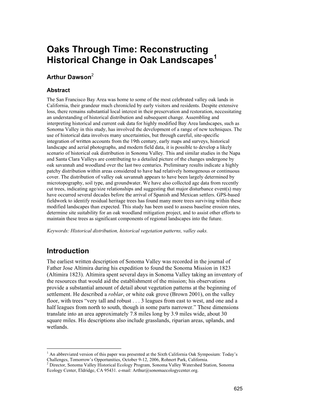 Reconstructing Historical Change in Oak Landscapes1