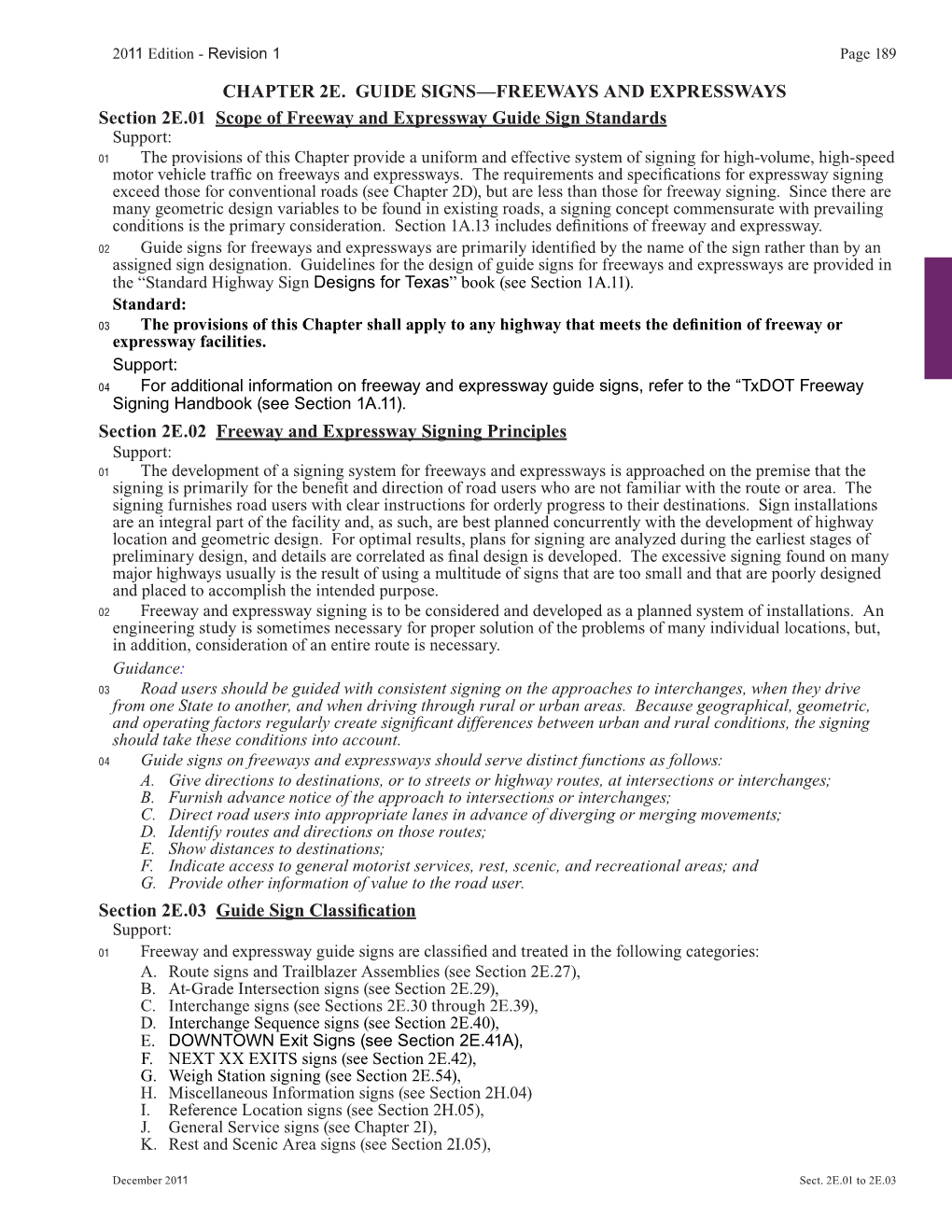 Chapter 2E. Guide Signs—Freeways And