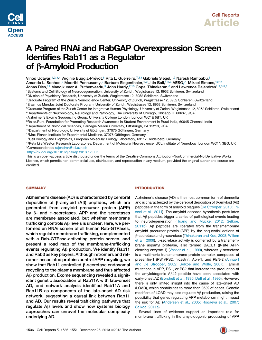 A Paired Rnai and Rabgap Overexpression Screen Identifies