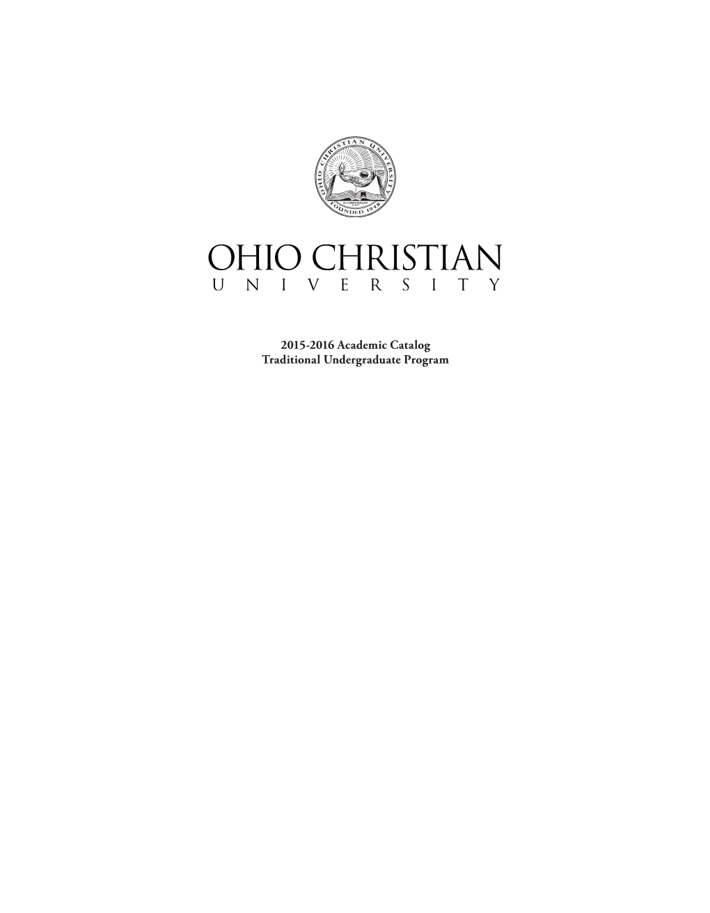 2015-2016 Academic Catalog Traditional Undergraduate Program