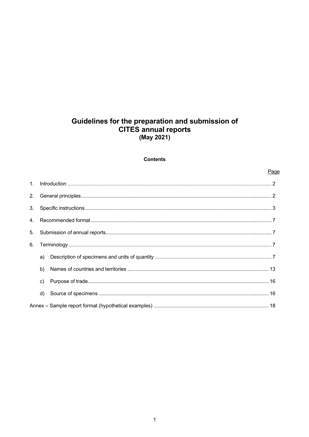 Guidelines for the Preparation and Submission of CITES Annual Reports (May 2021)