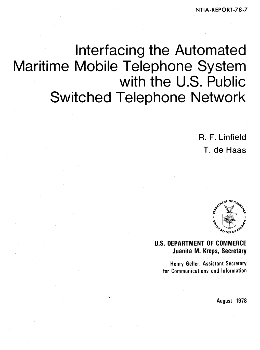 Interfacing the Automated Maritime Mobile Telephone System . with the U.S. Public Switched Telephone Network