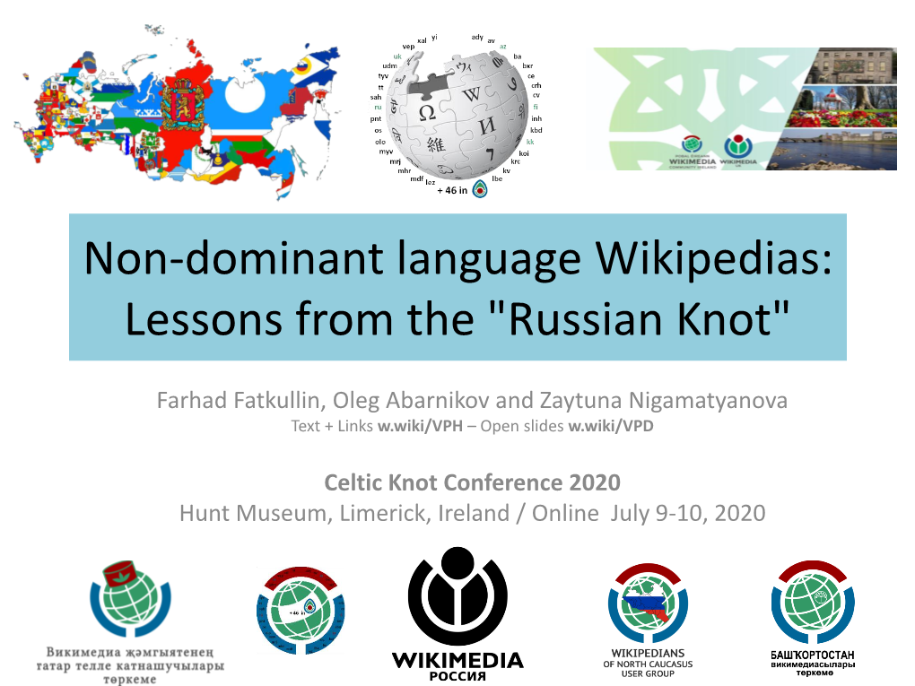 Non-Dominant Language Wikipedias: Lessons from the 