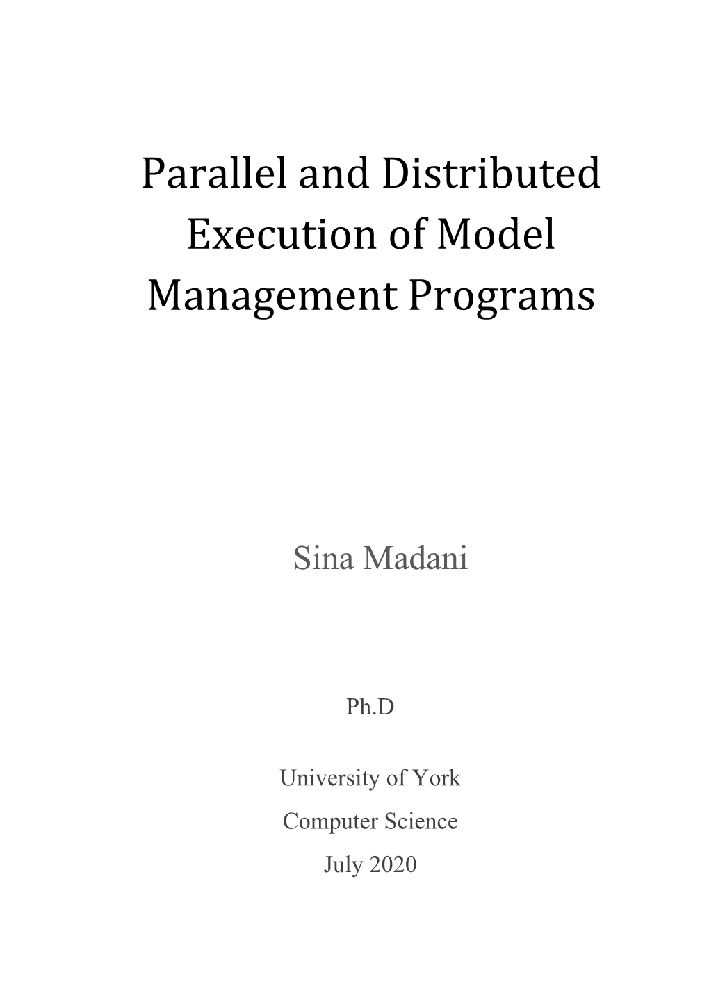 Parallel and Distributed Execution of Model Management Programs