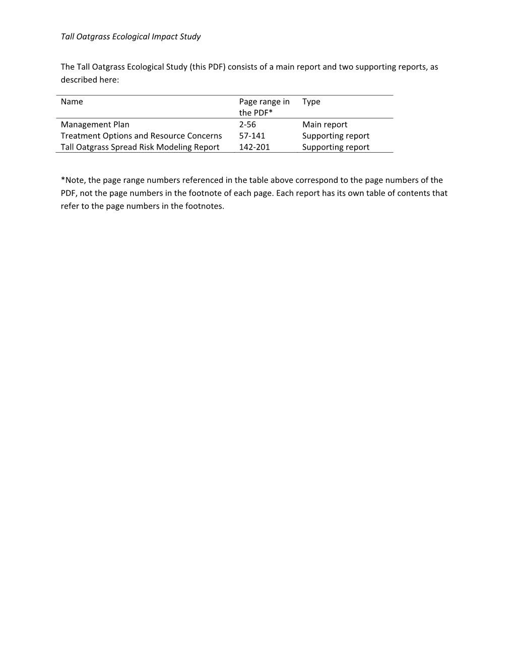 City of Boulder Tall Oatgrass Ecological Impact Study