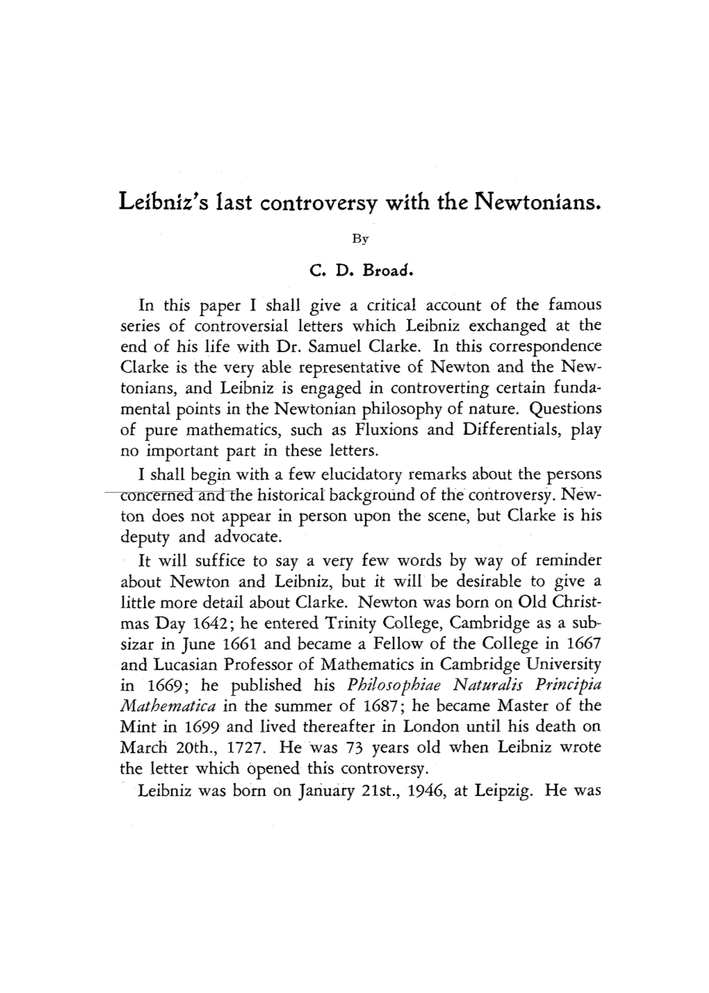 Leibniz's Last Controversy with the Newtonians