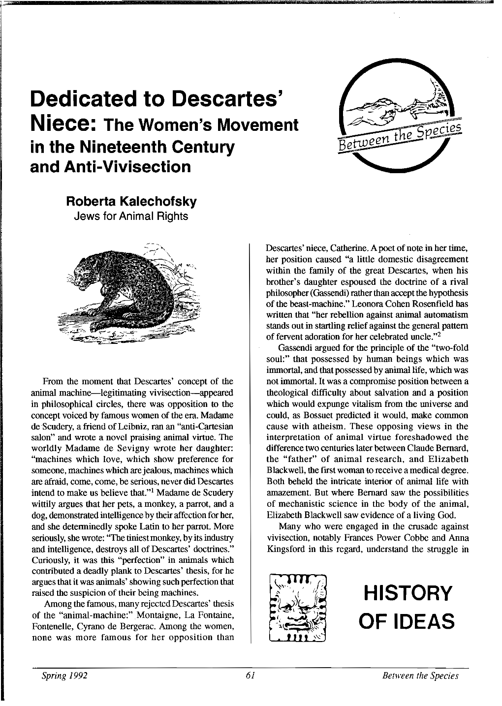 The Women's Movement in the Nineteenth Century and Anti-Vivisection