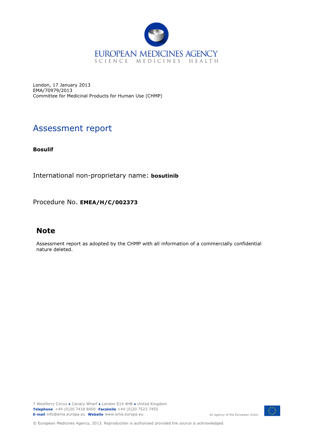 Public Assessment Report