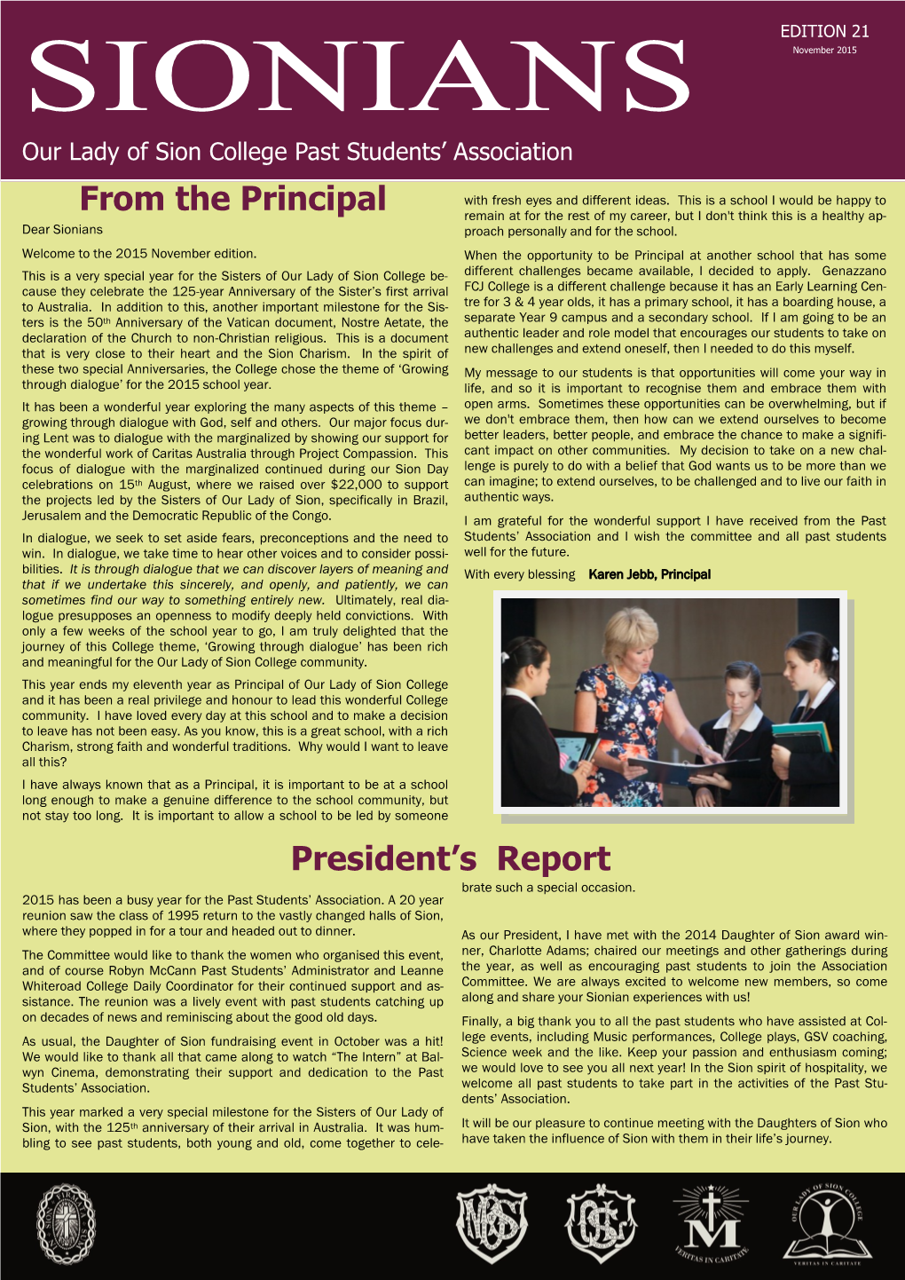 President's Report from the Principal