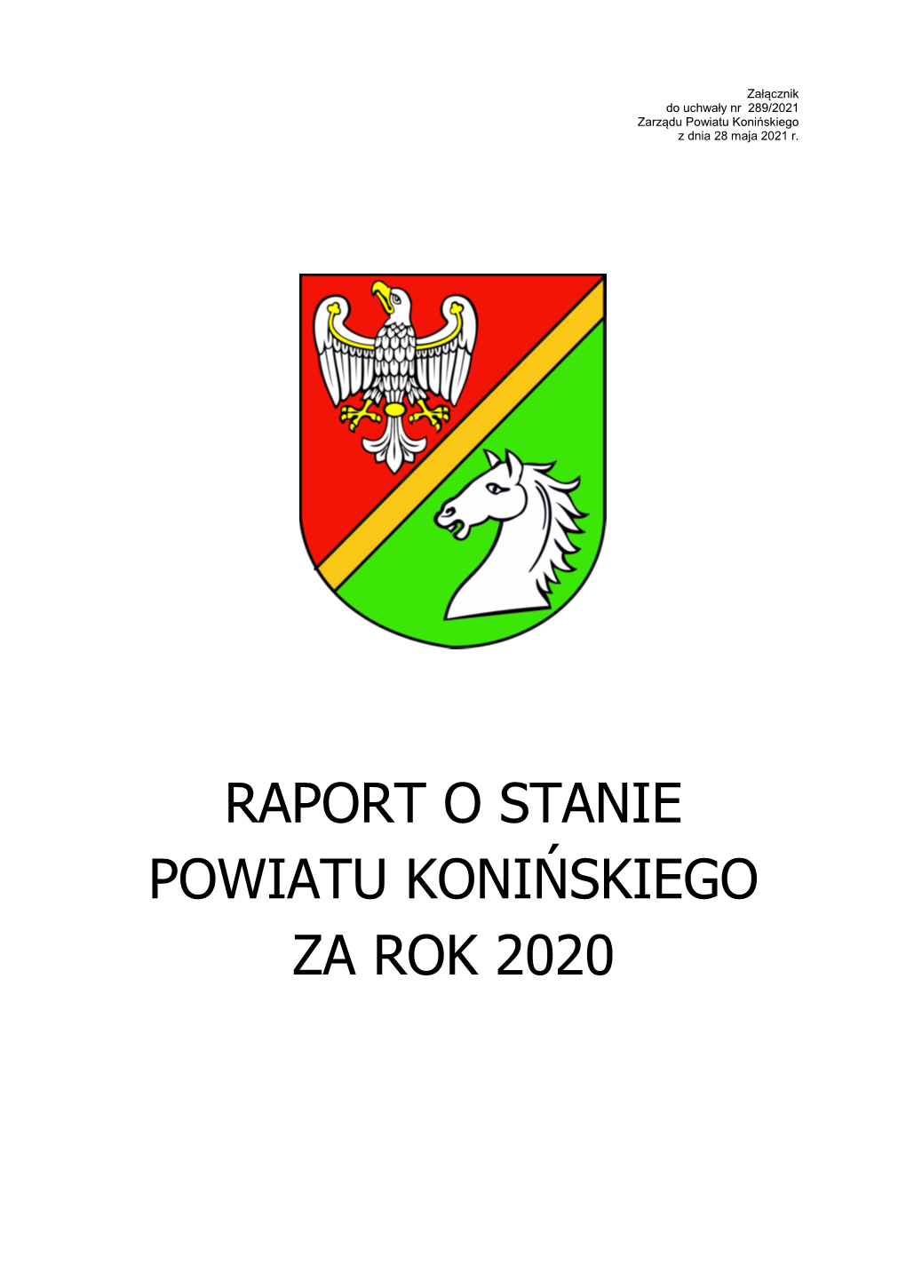 Raport O Stanie Powiatu Konińskiego Za Rok 2020