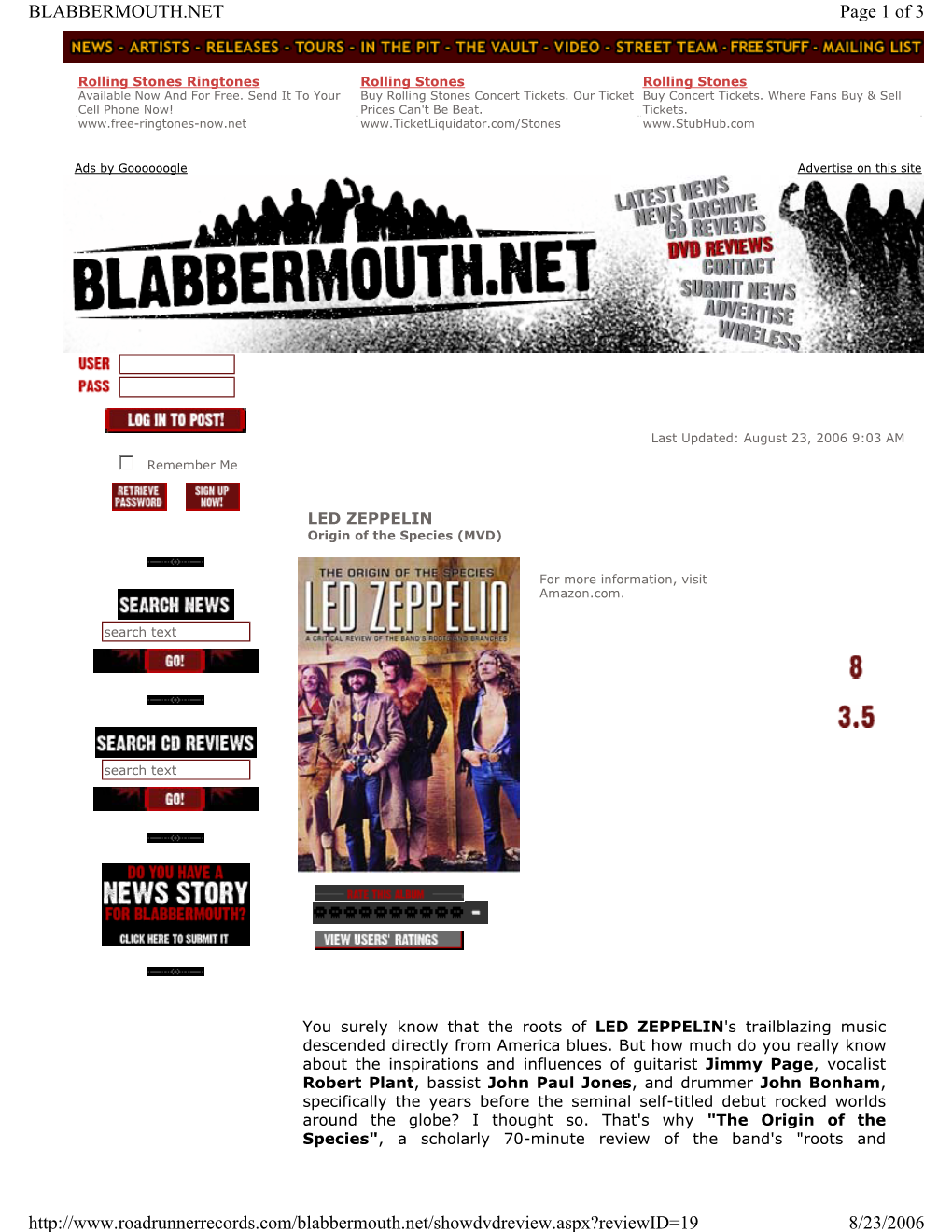 Page 1 of 3 BLABBERMOUTH.NET 8/23/2006