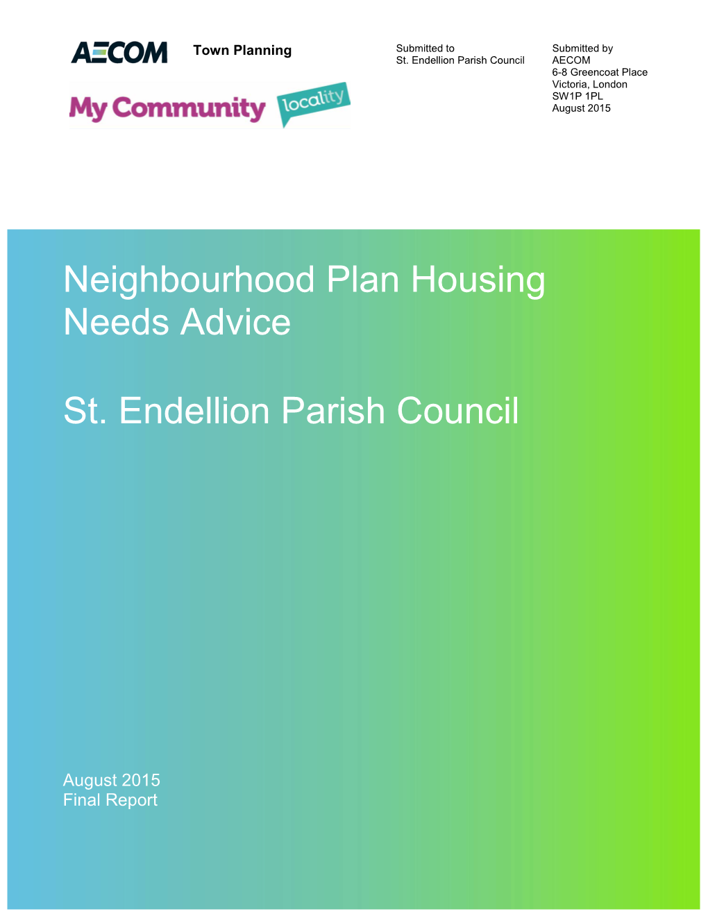 Neighbourhood Plan Housing Needs Advice