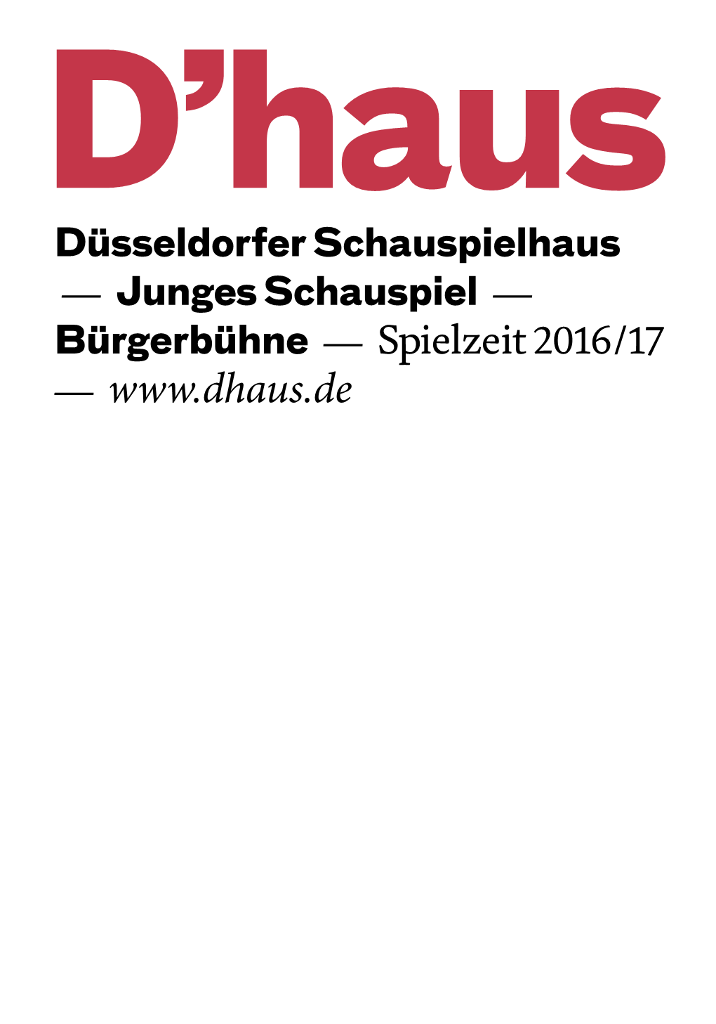 Junges Schauspiel — Bürgerbühne — Spielzeit 2016/17 —