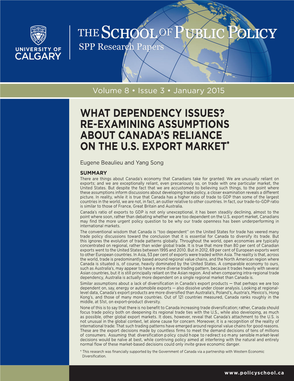 Re-Examining Assumptions About Canada's Reliance on the Us Export