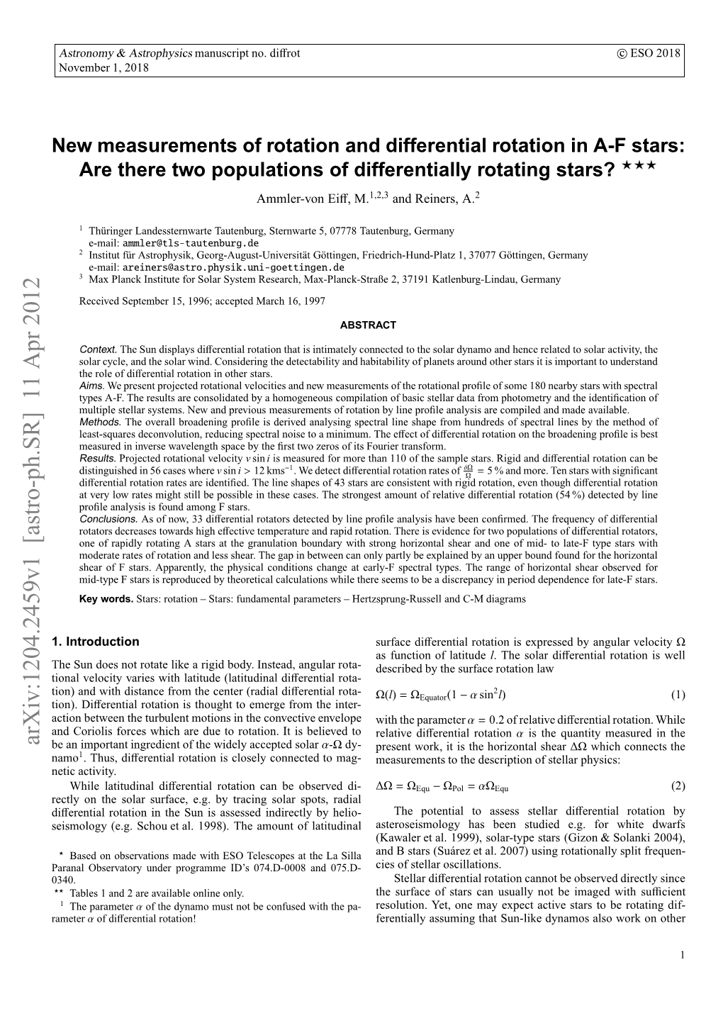 New Measurements of Rotation and Differential Rotation in AF Stars: Are There Two Populations of Differentially Rotating Stars?