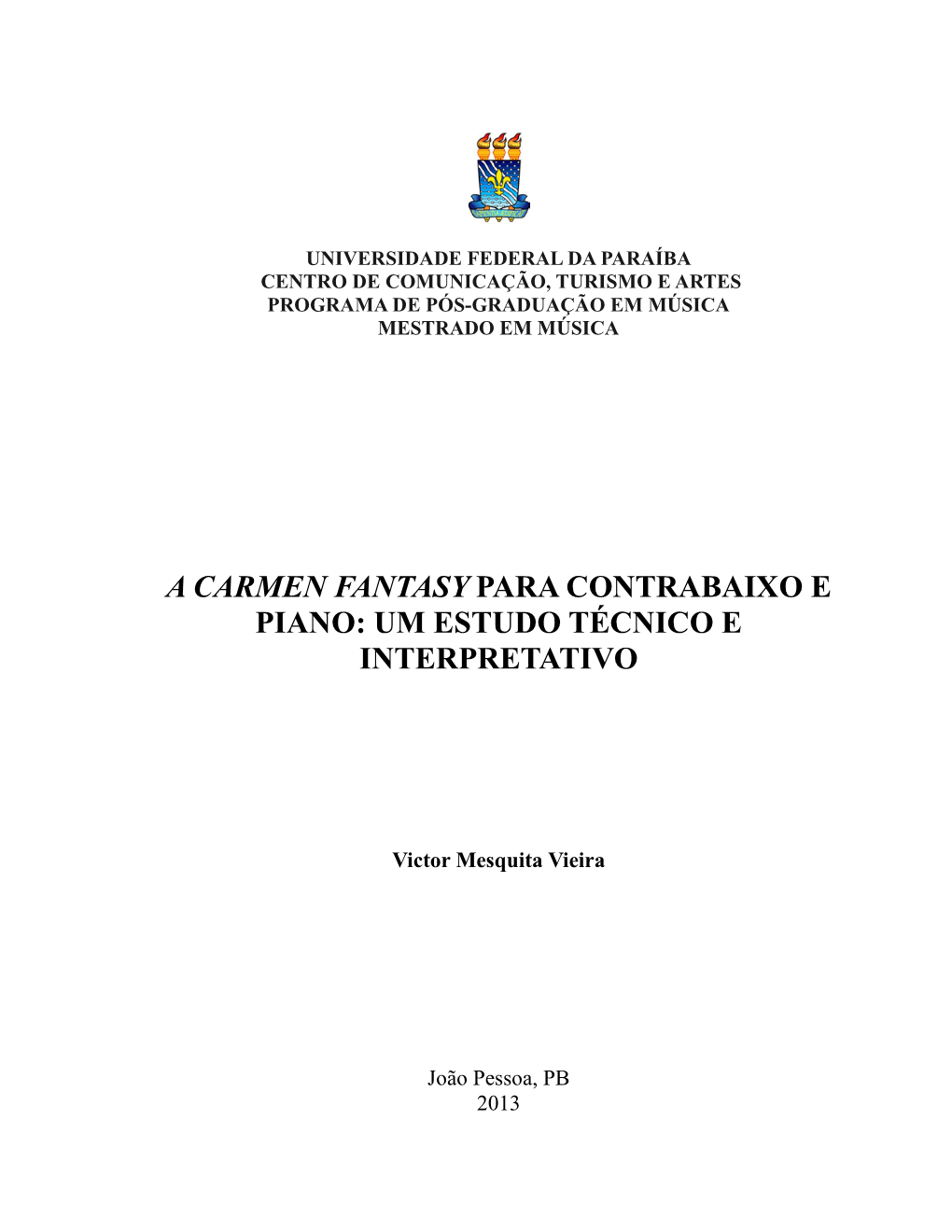 A Carmen Fantasy Para Contrabaixo E Piano: Um Estudo Técnico E Interpretativo