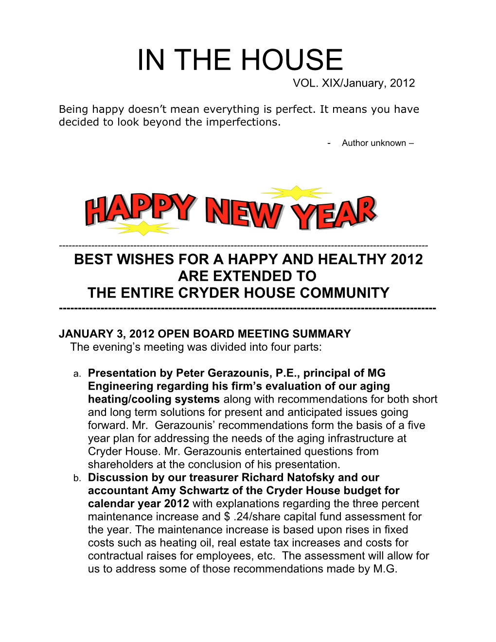 Best Wishes for a Happy and Healthy 2012