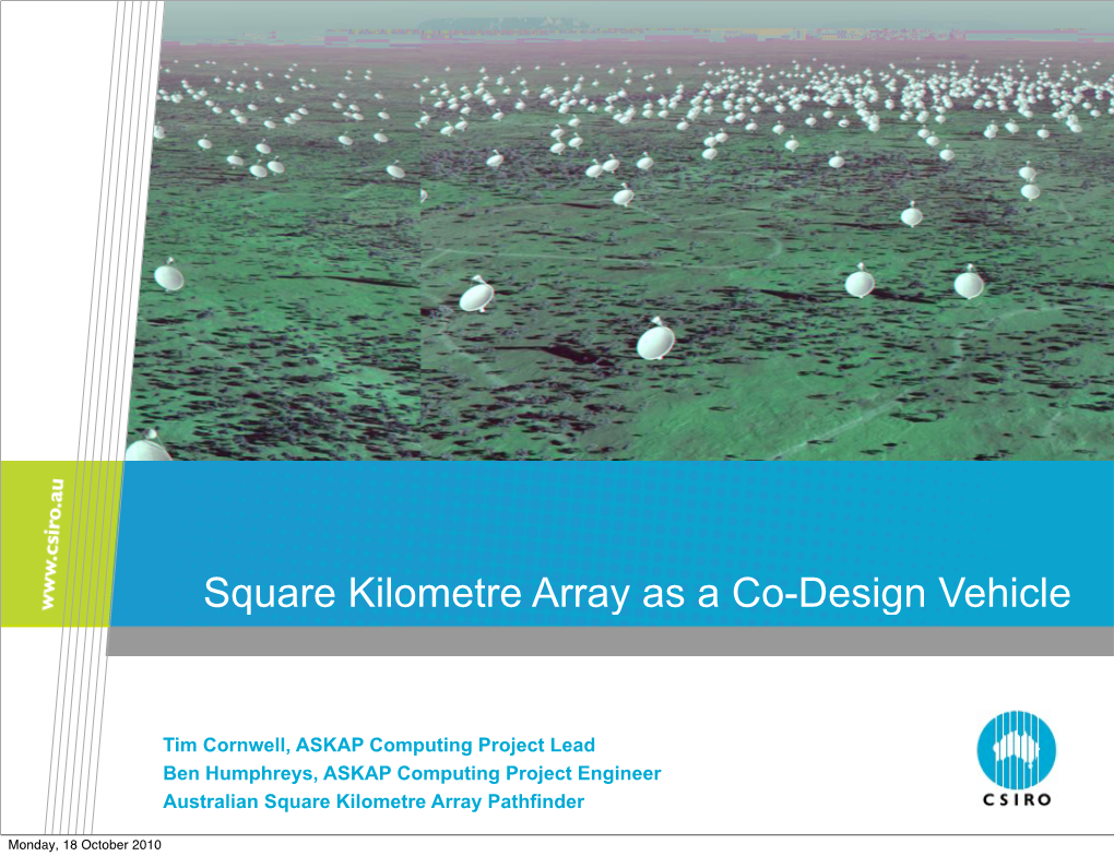 Square Kilometre Array As a Co-Design Vehicle