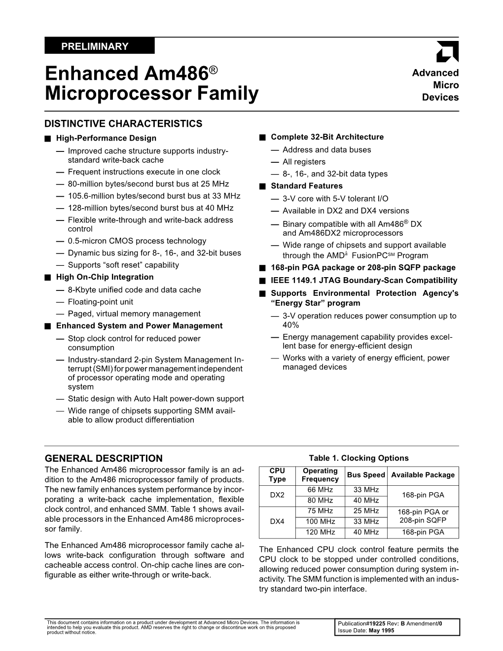 Enhanced Am486® Microprocessor Family