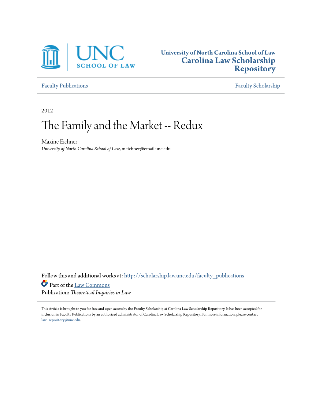 The Family and the Market -- Redux