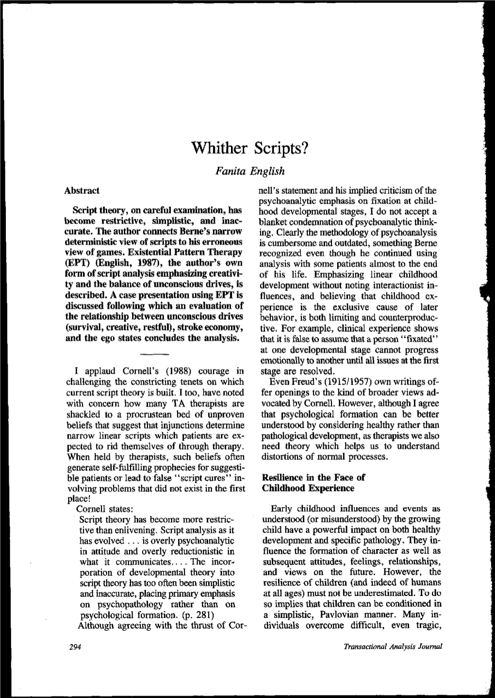 1988: Whither Scripts?