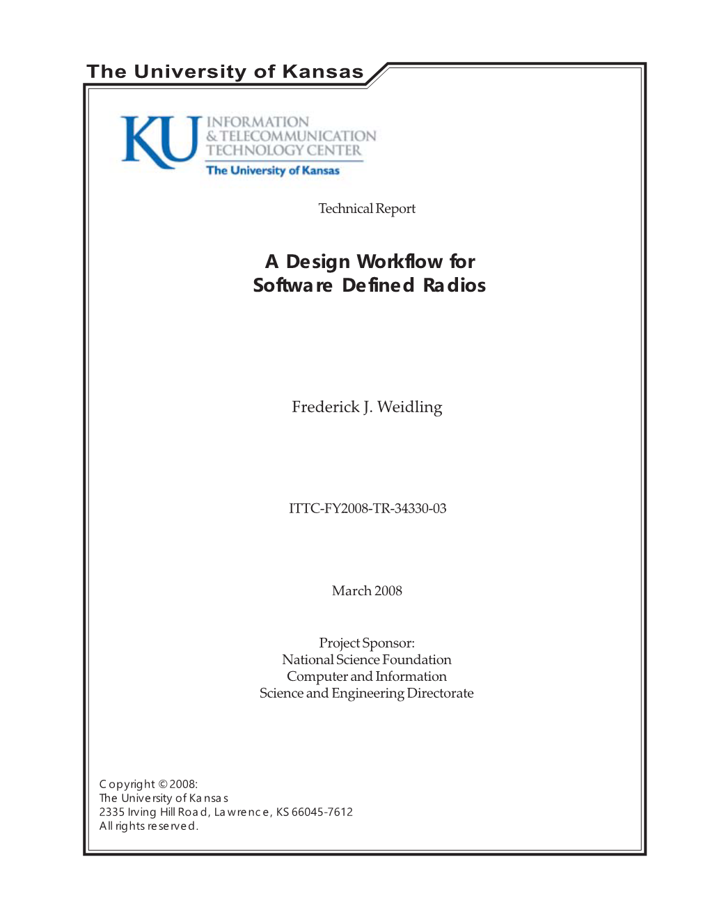 A Design Workflow for Software Defined Radios