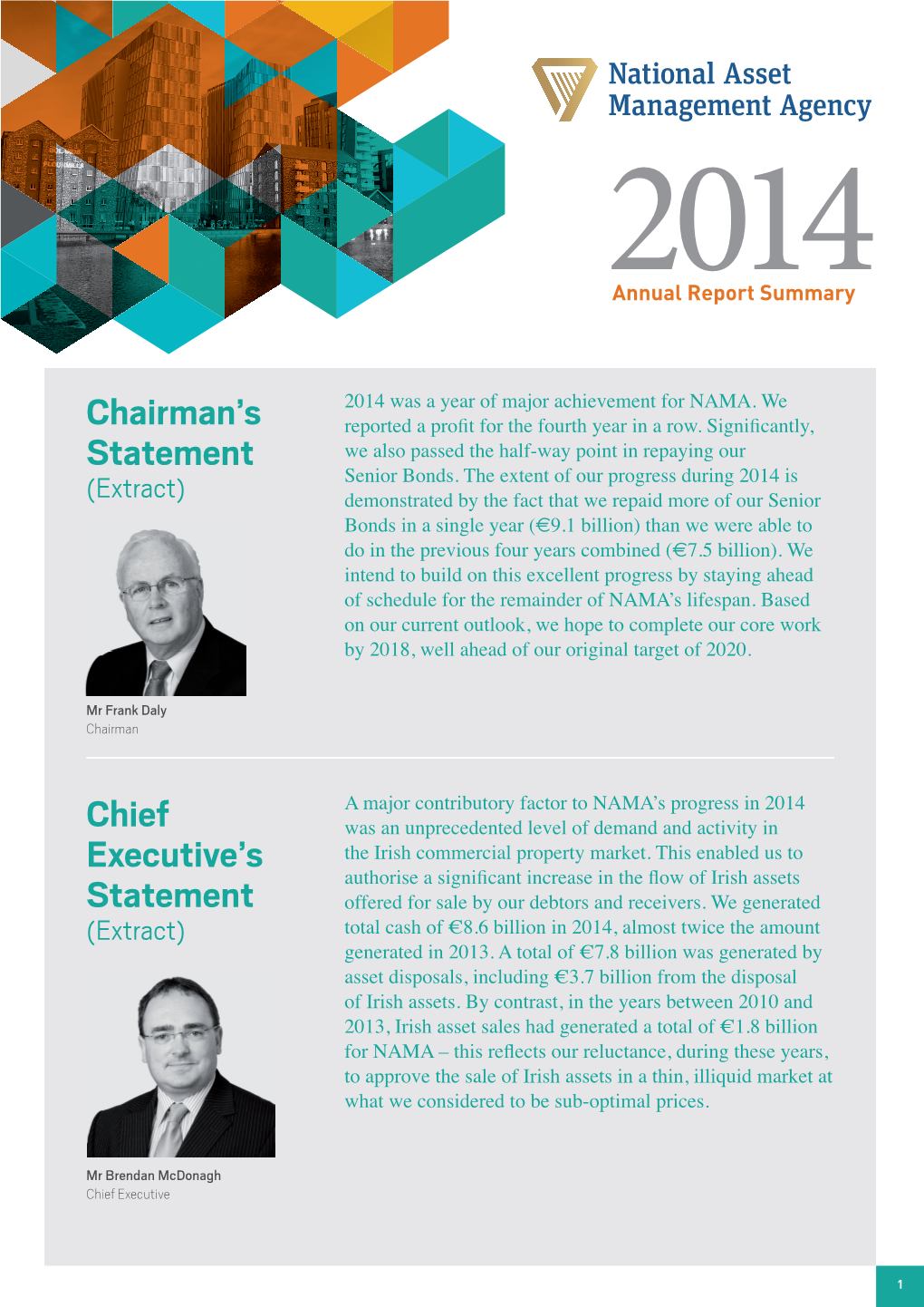 Summary of NAMA Annual Report and Financial Statements 2014
