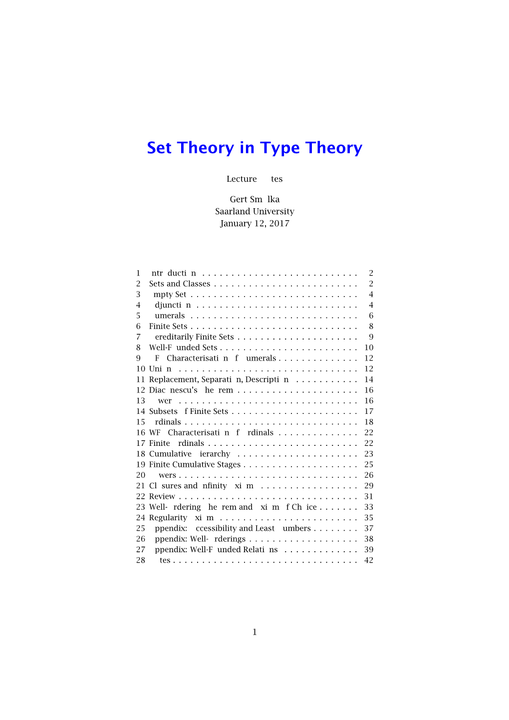 Set Theory in Type Theory