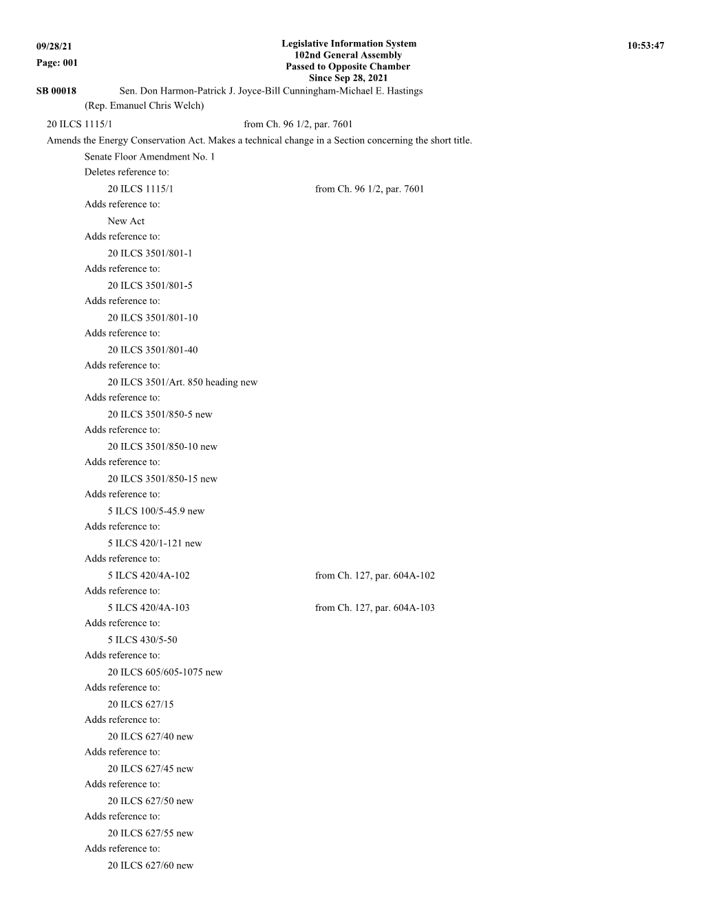 22:53:47 07/22/21 Page: 001 Legislative Information System