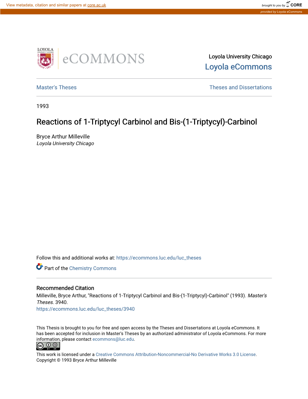 Carbinol and Bis-(1-Triptycyl)-Carbinol