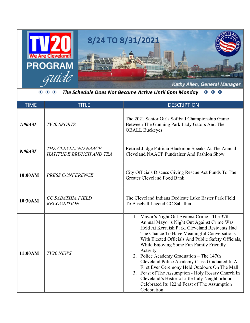 Tv20schedule 8-24-2021.Pdf