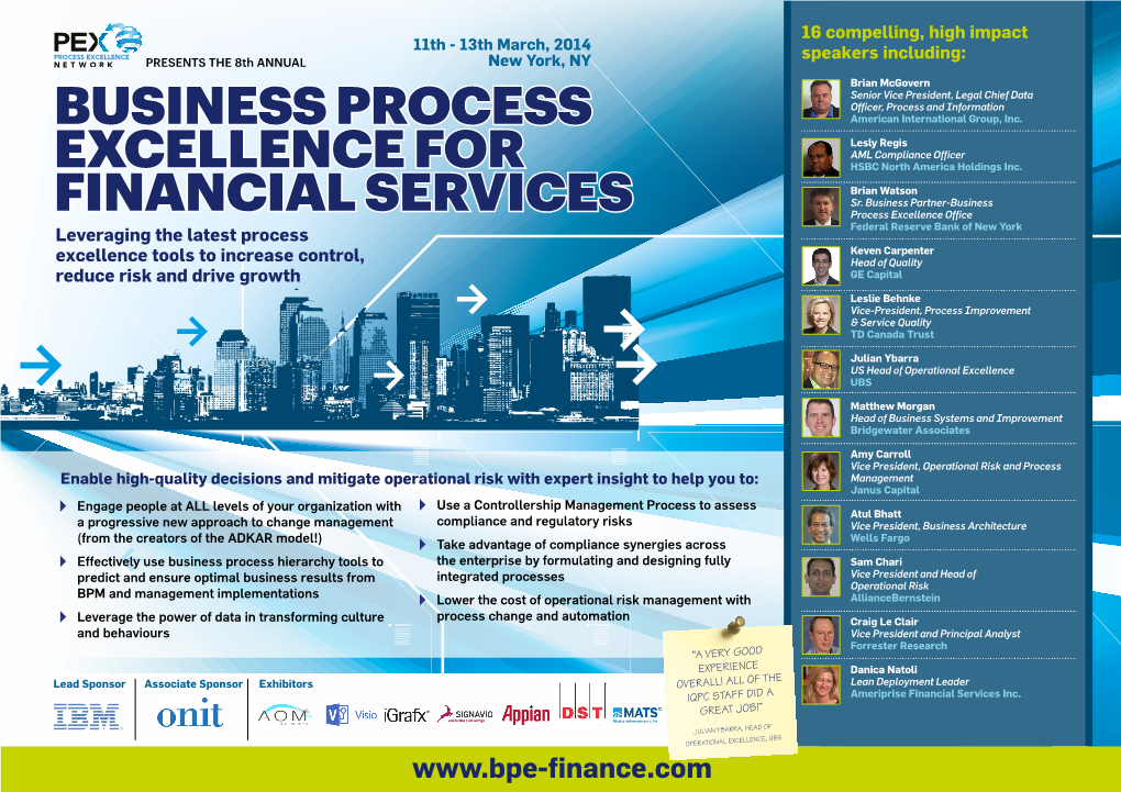 Business Process Excellence for Financial Services