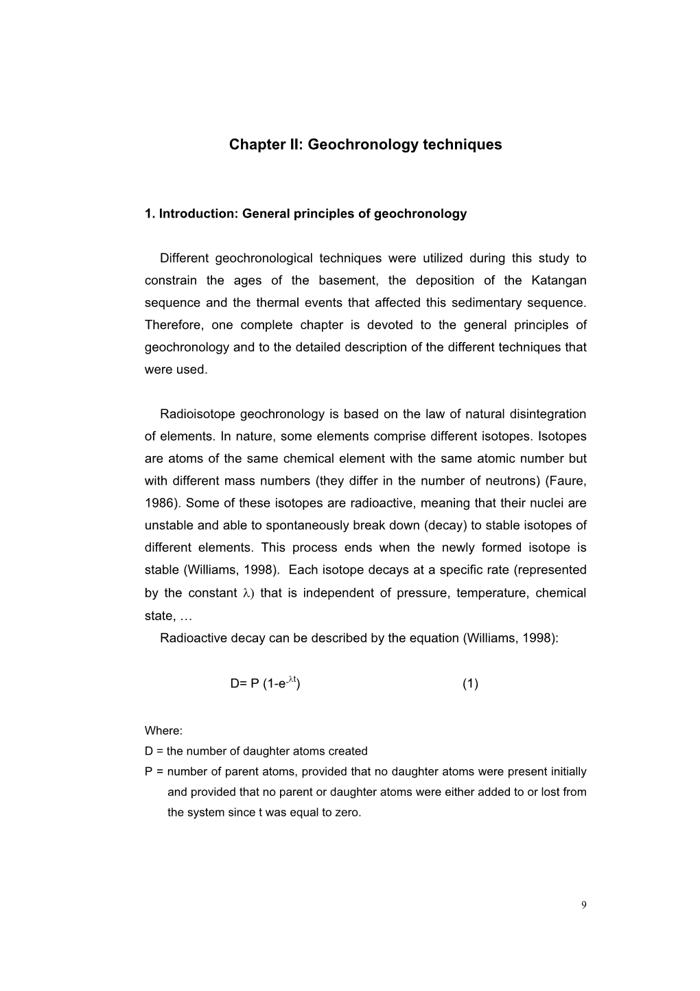 Chapter II: Geochronology Techniques