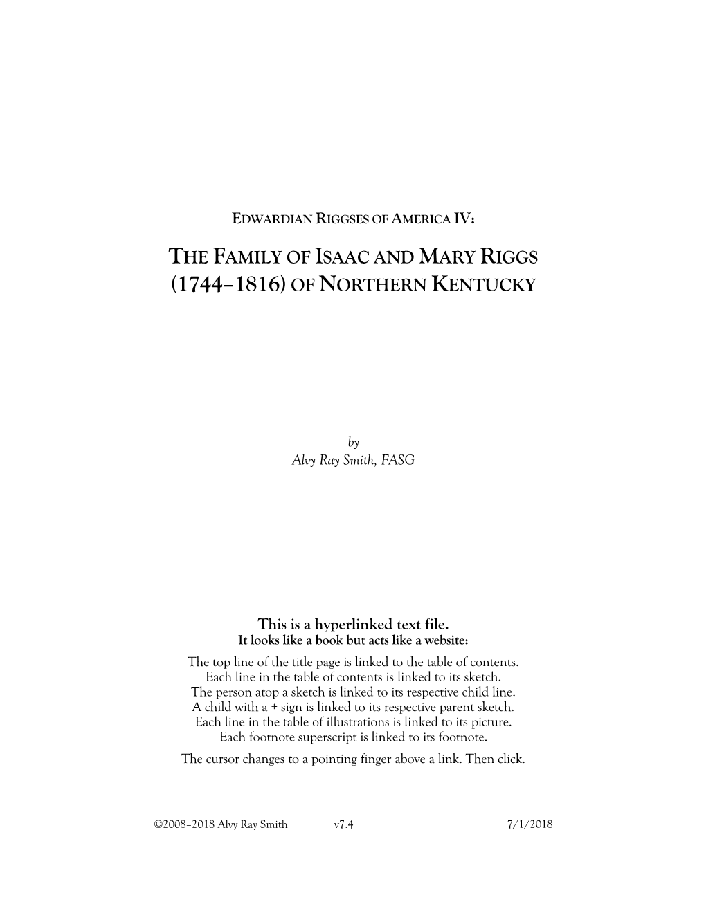 Isaac Riggs Genealogy, Vol. 4