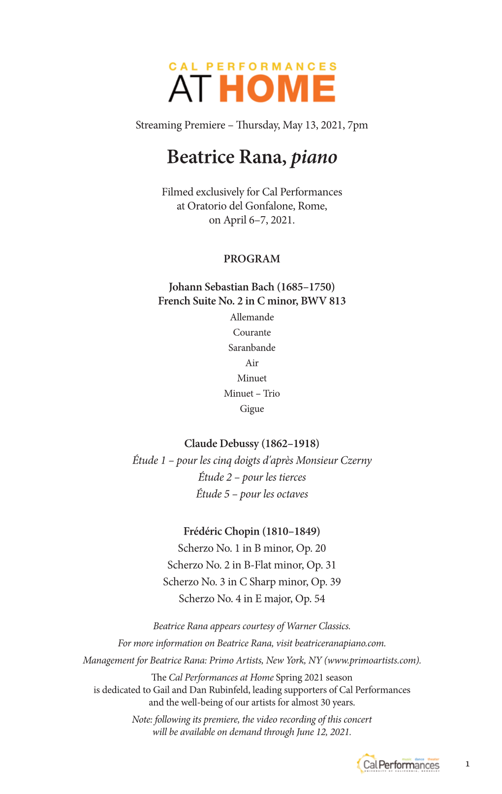 Beatrice Rana, Piano