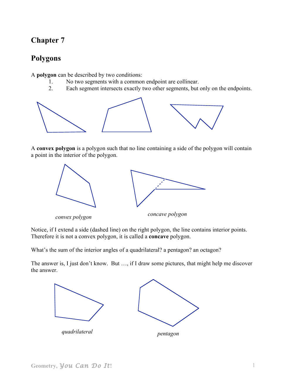 Exterior Angles – Polygons